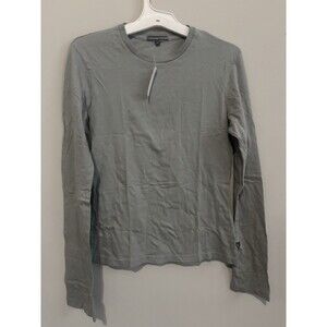 James Perse Standard Crew Neck Tee Shirt $105 Size 3 (M) Gray Long Sleeve Cotton
